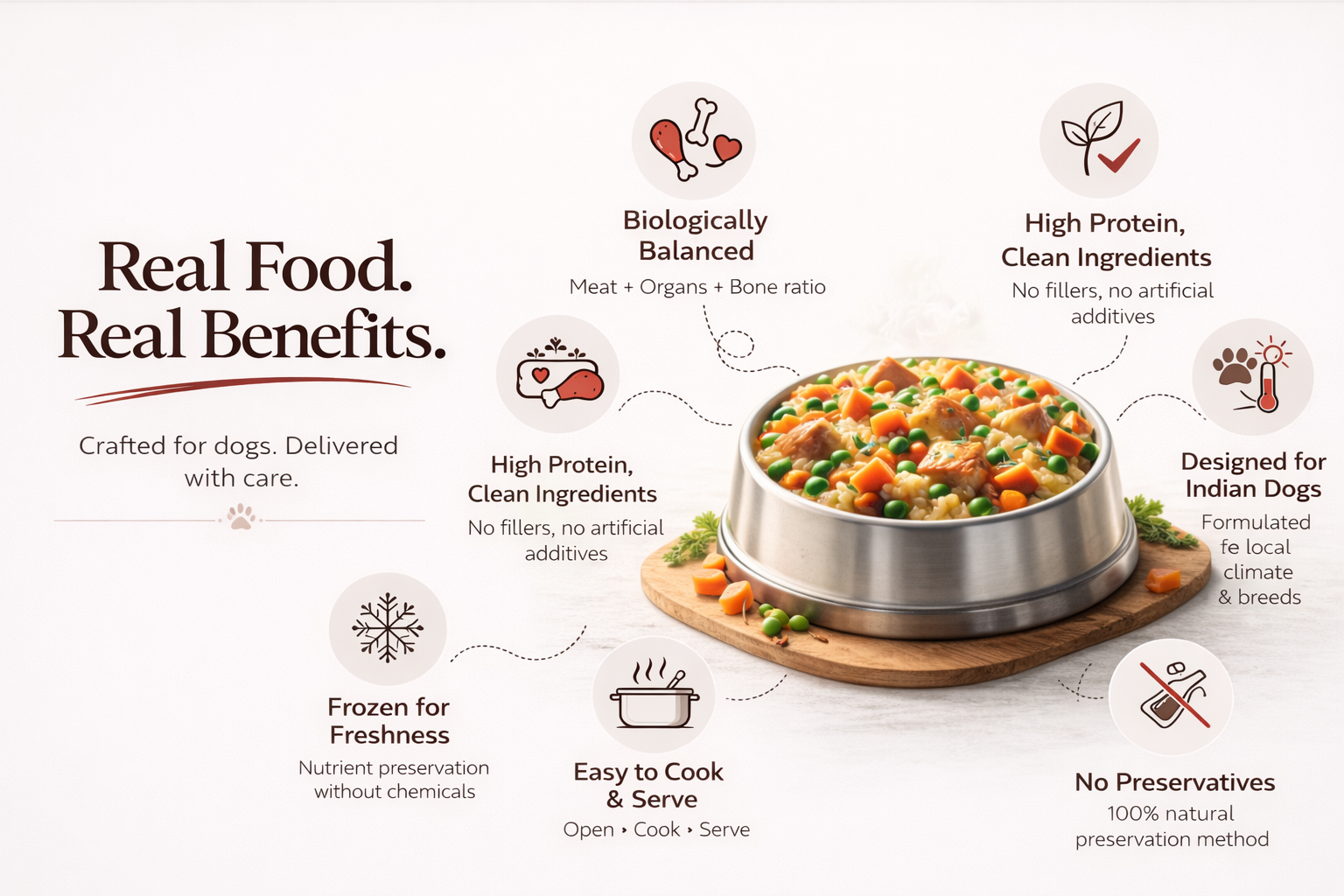 Real Food. Real Benefits. โ RawTail nutrition infographic